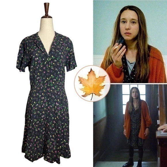 Gap Ditsy Floral Button Down Short Sleeve Dress S Aso Violet Harmon